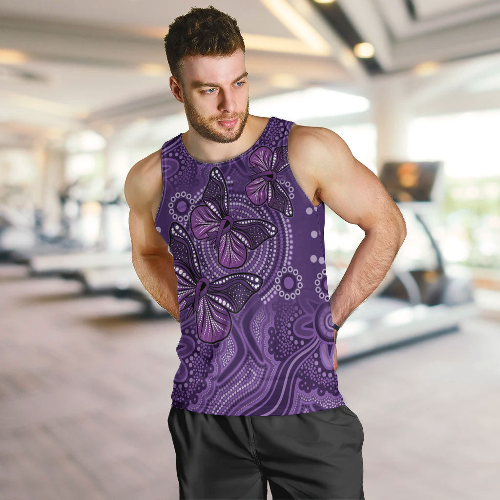 Australia Epilepsy Support Purple Butterfly Strength Men Tank Top