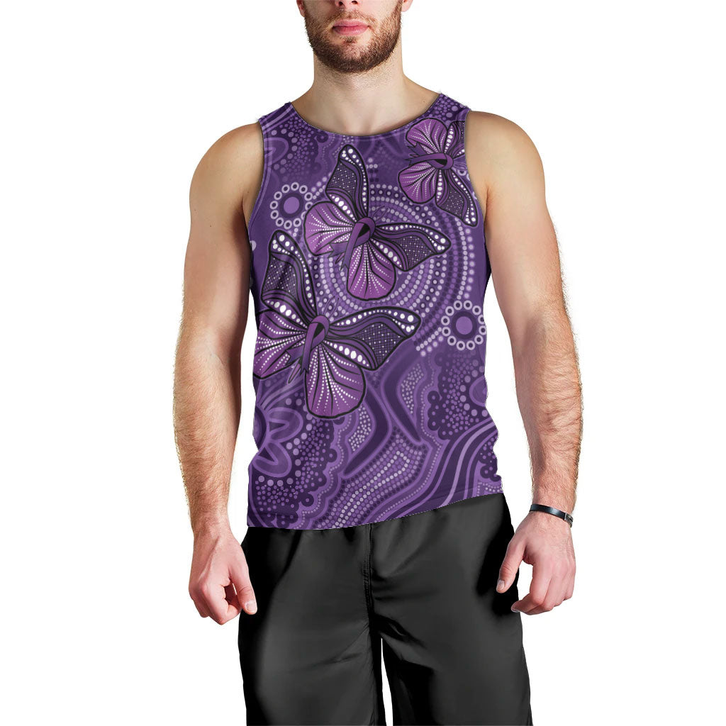 Australia Epilepsy Support Purple Butterfly Strength Men Tank Top