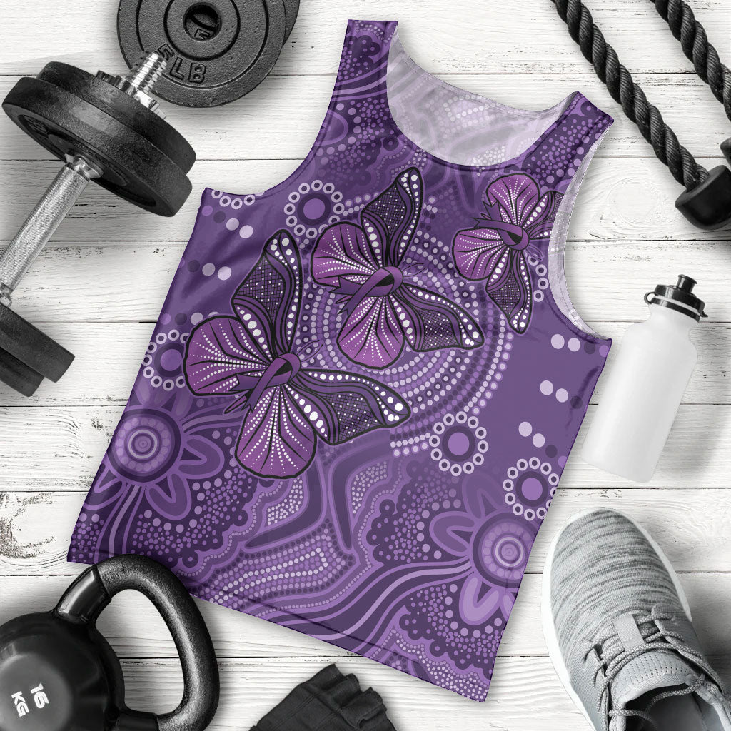Australia Epilepsy Support Purple Butterfly Strength Men Tank Top