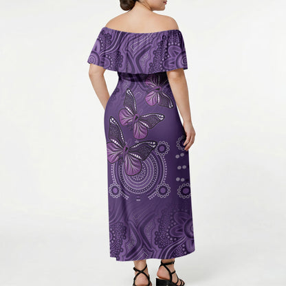 Australia Epilepsy Support Purple Butterfly Strength Off Shoulder Maxi Dress