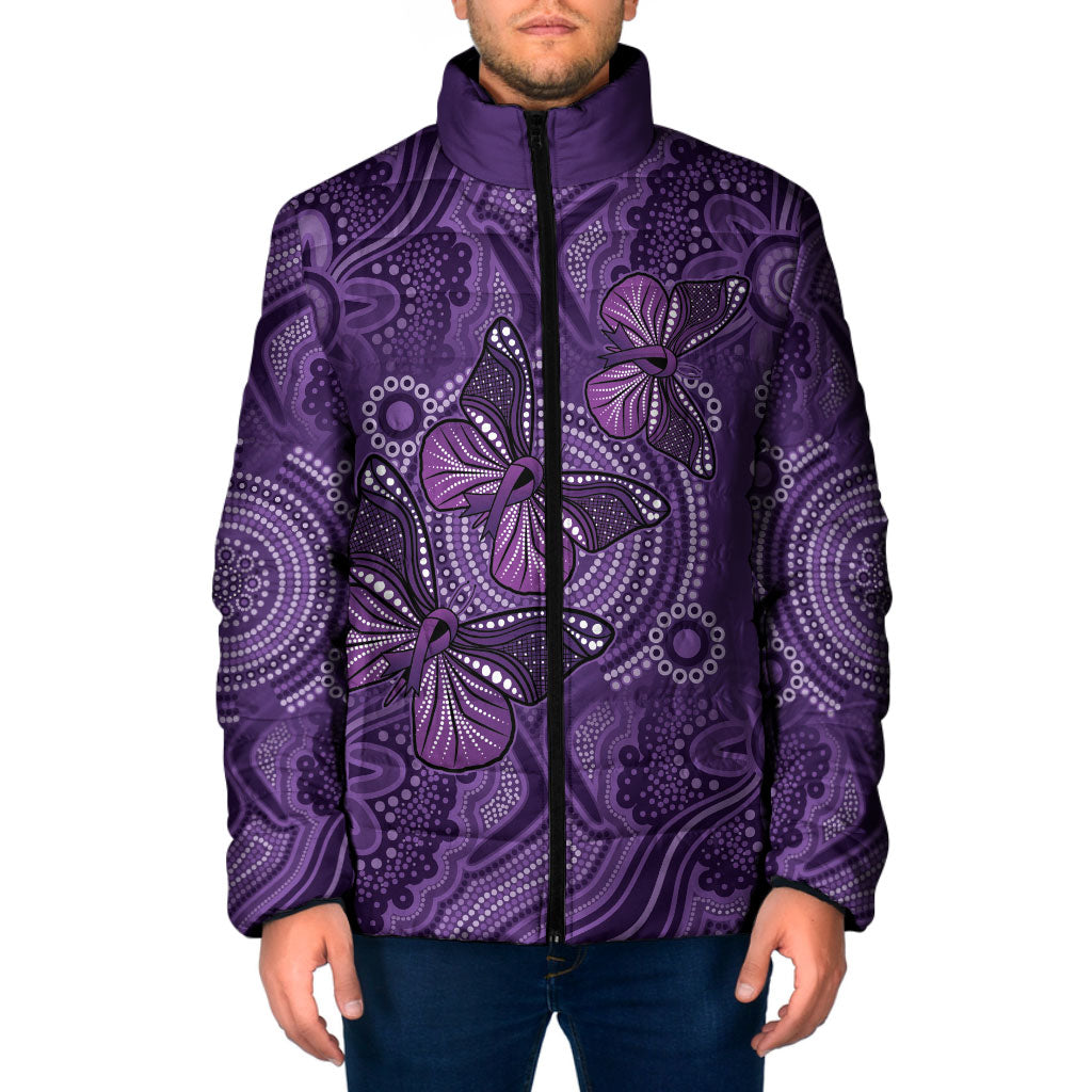 Australia Epilepsy Support Purple Butterfly Strength Padded Jacket