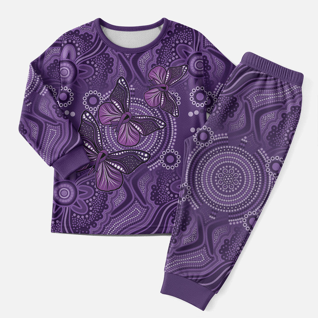 Australia Epilepsy Support Purple Butterfly Strength Christmas Pajama Set