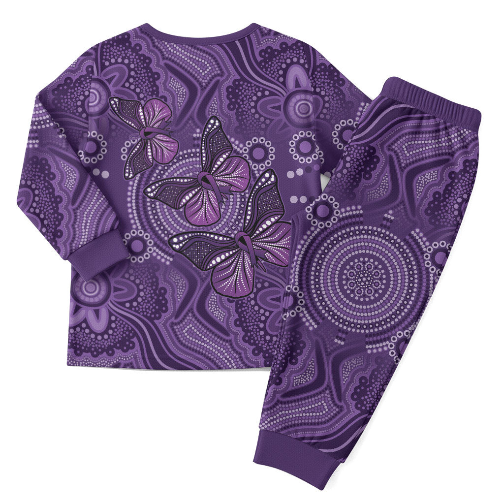 Australia Epilepsy Support Purple Butterfly Strength Christmas Pajama Set