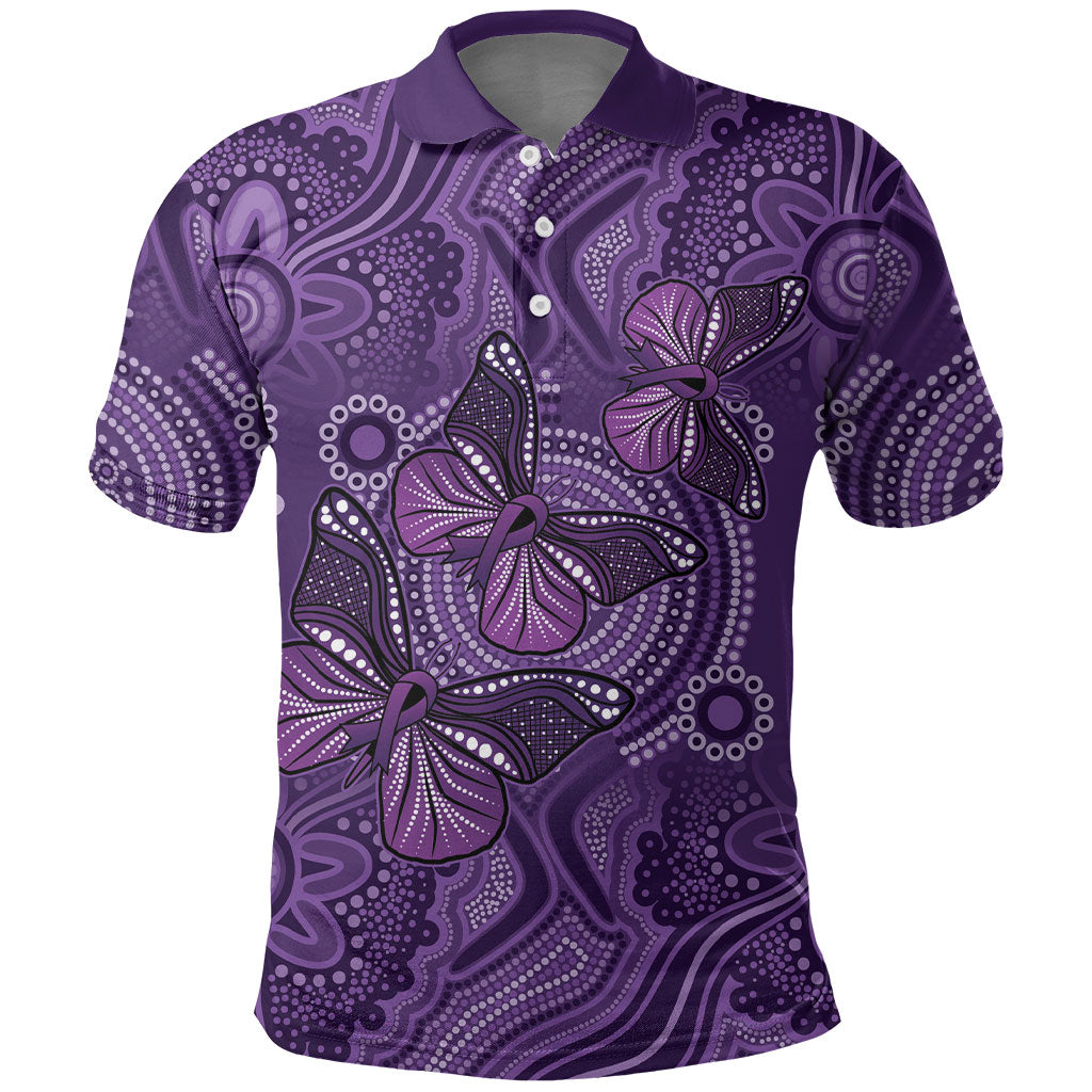 Australia Epilepsy Support Purple Butterfly Strength Polo Shirt