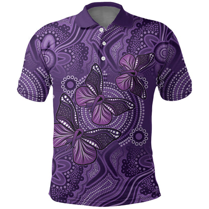 Australia Epilepsy Support Purple Butterfly Strength Polo Shirt
