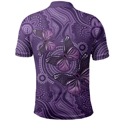 Australia Epilepsy Support Purple Butterfly Strength Polo Shirt