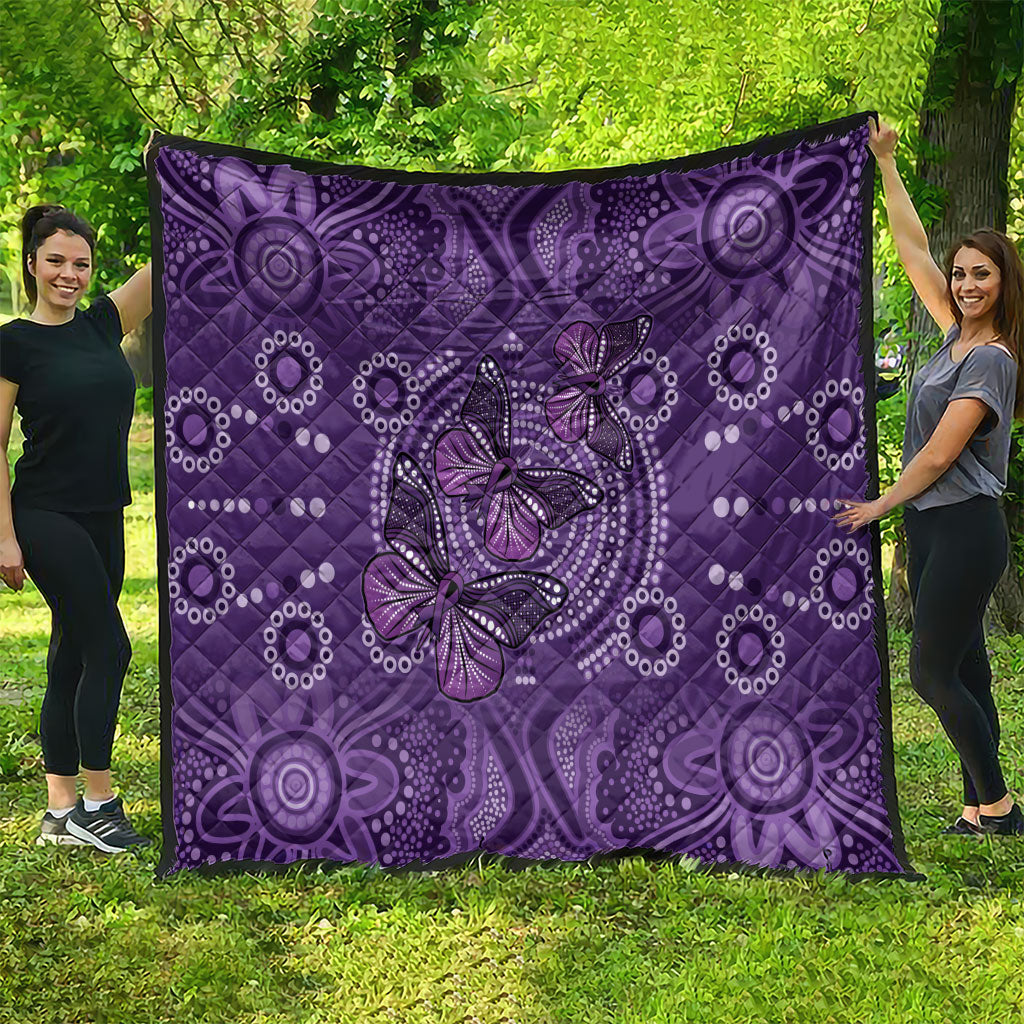 Australia Epilepsy Support Purple Butterfly Strength Quilt