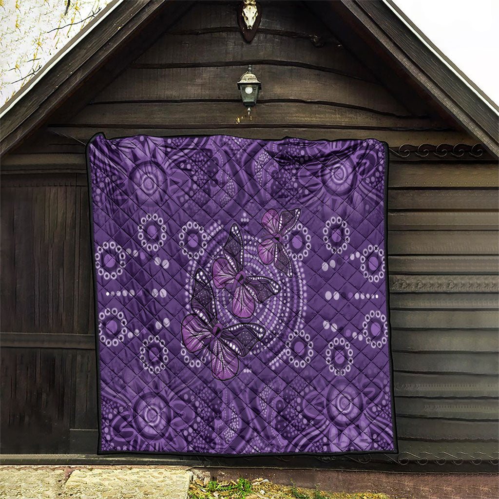 Australia Epilepsy Support Purple Butterfly Strength Quilt