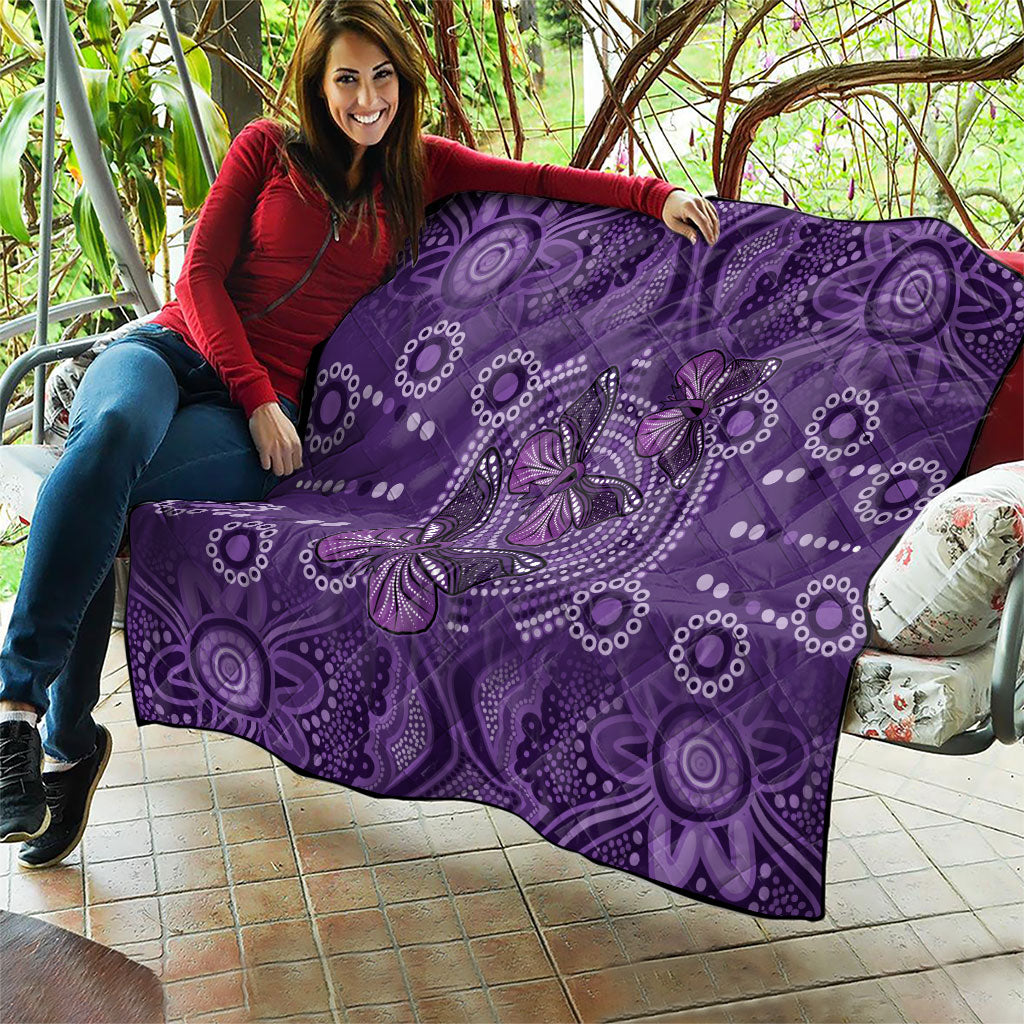 Australia Epilepsy Support Purple Butterfly Strength Quilt