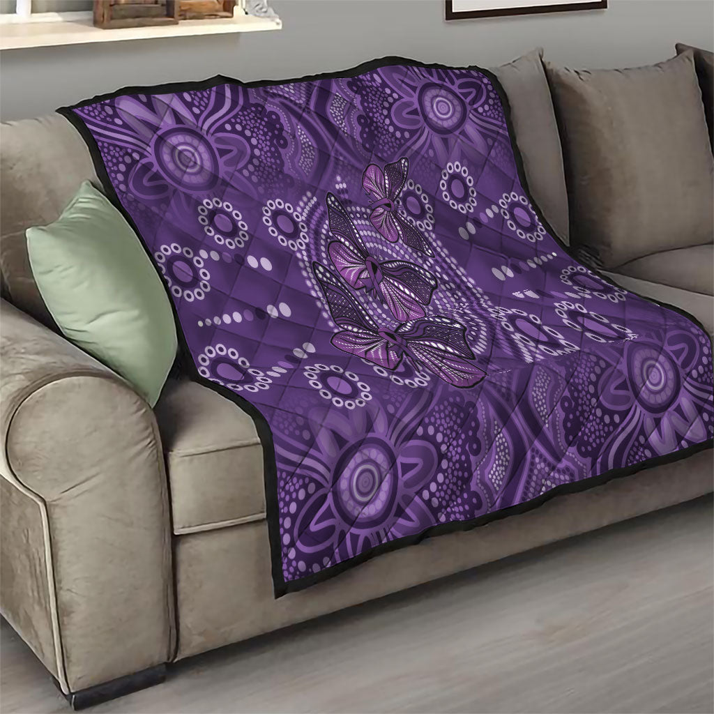 Australia Epilepsy Support Purple Butterfly Strength Quilt
