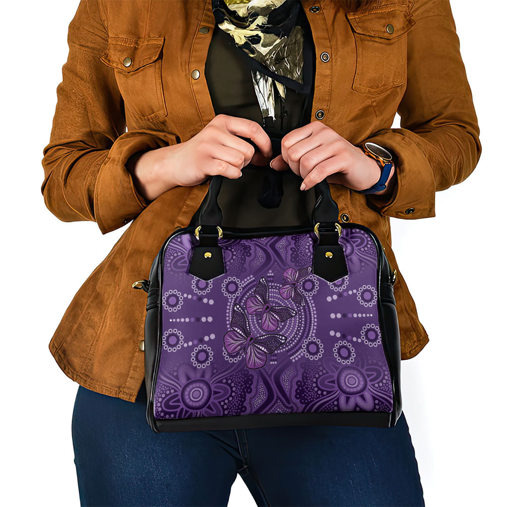Australia Epilepsy Support Purple Butterfly Strength Shoulder Handbag