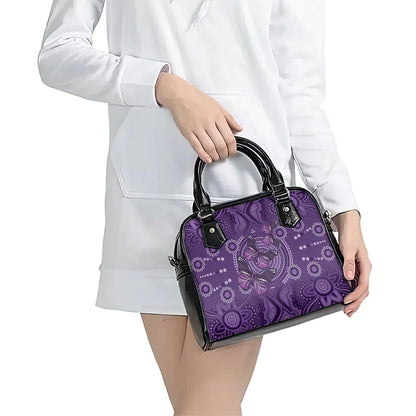 Australia Epilepsy Support Purple Butterfly Strength Shoulder Handbag