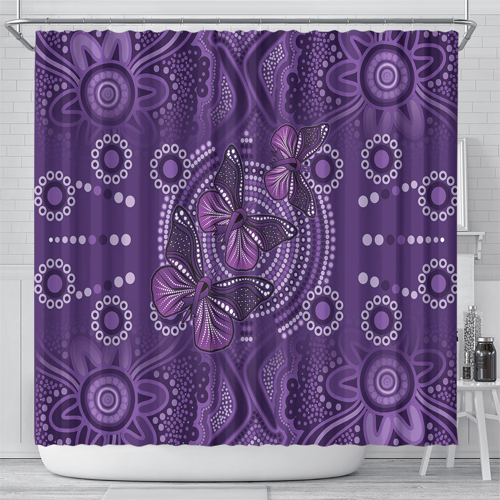 Australia Epilepsy Support Purple Butterfly Strength Shower Curtain