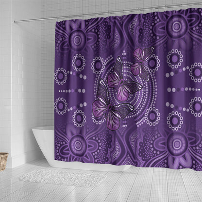 Australia Epilepsy Support Purple Butterfly Strength Shower Curtain