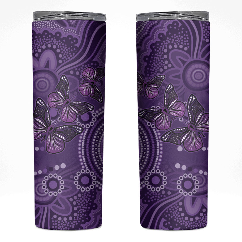 Australia Epilepsy Support Purple Butterfly Strength Skinny Tumbler