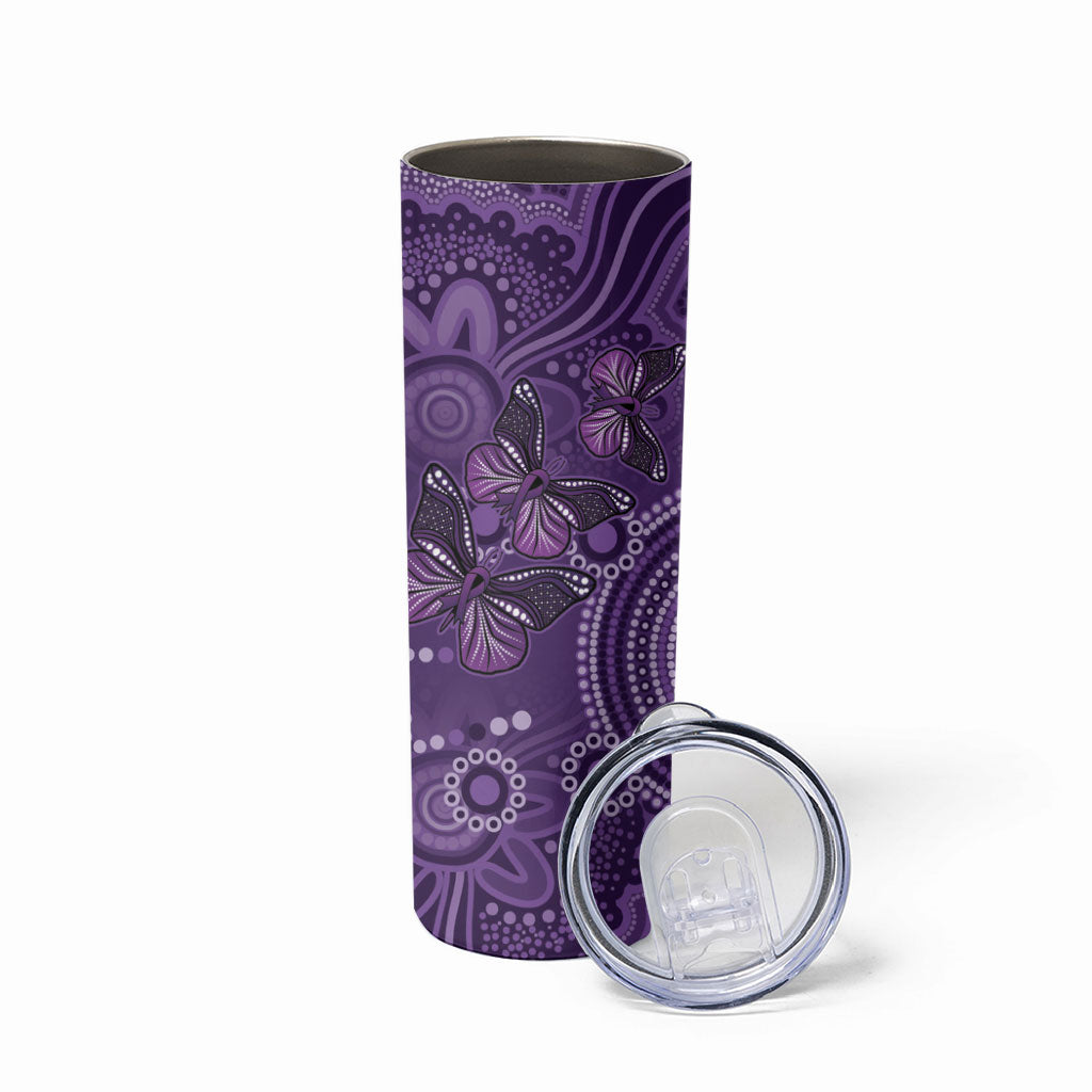 Australia Epilepsy Support Purple Butterfly Strength Skinny Tumbler