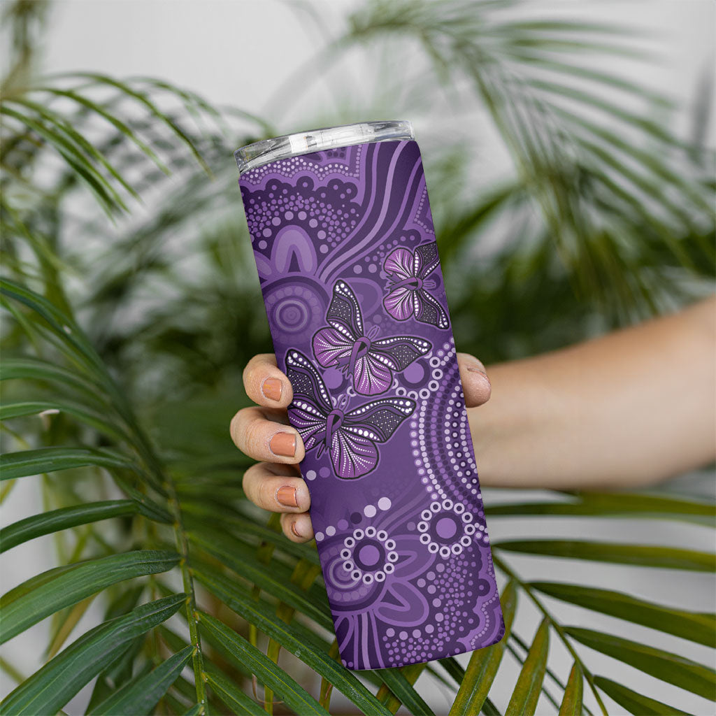 Australia Epilepsy Support Purple Butterfly Strength Skinny Tumbler