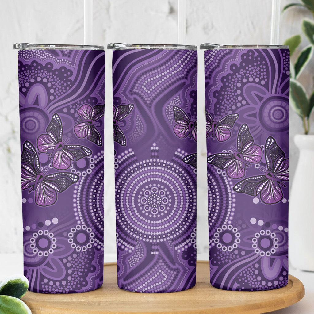 Australia Epilepsy Support Purple Butterfly Strength Skinny Tumbler