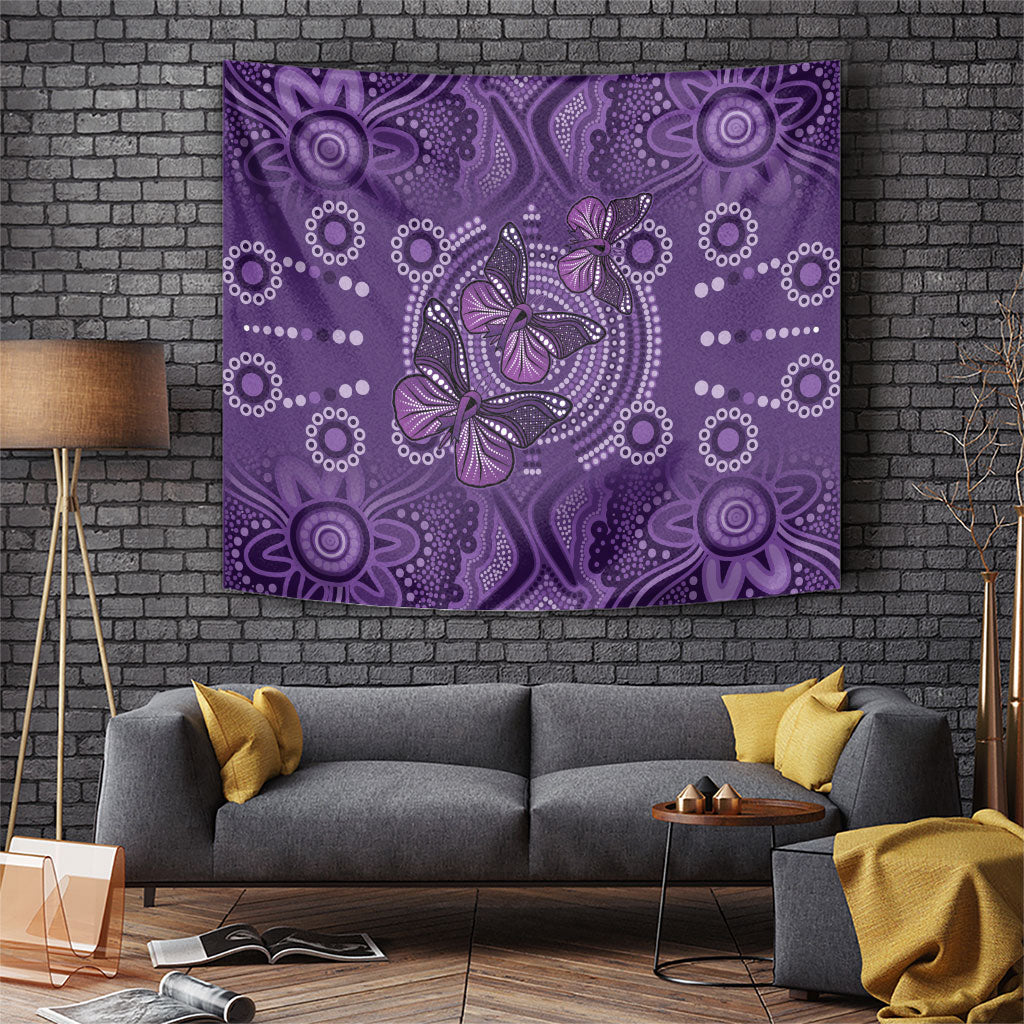 Australia Epilepsy Support Purple Butterfly Strength Tapestry