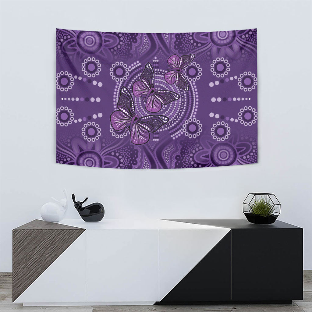 Australia Epilepsy Support Purple Butterfly Strength Tapestry