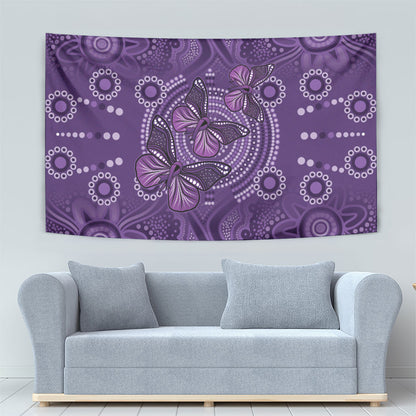 Australia Epilepsy Support Purple Butterfly Strength Tapestry