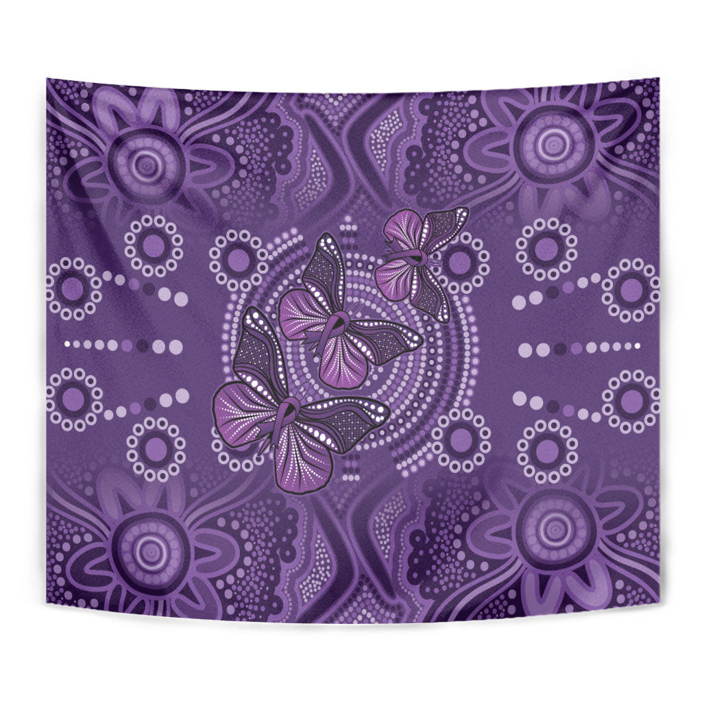 Australia Epilepsy Support Purple Butterfly Strength Tapestry