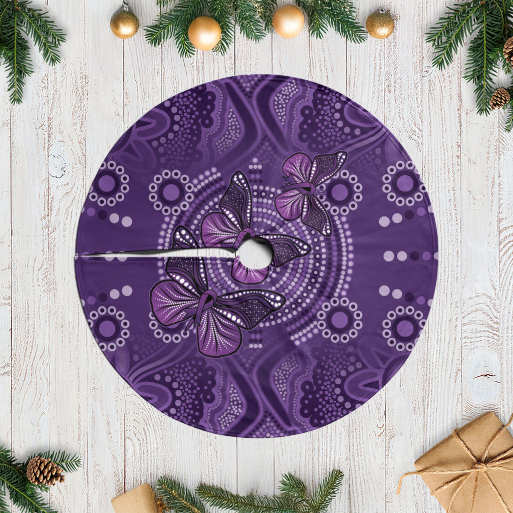 Australia Epilepsy Support Purple Butterfly Strength Tree Skirt