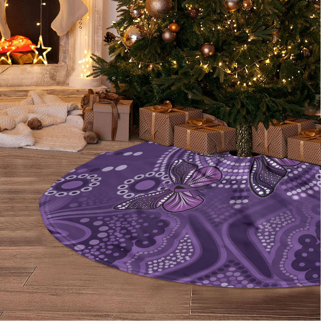 Australia Epilepsy Support Purple Butterfly Strength Tree Skirt