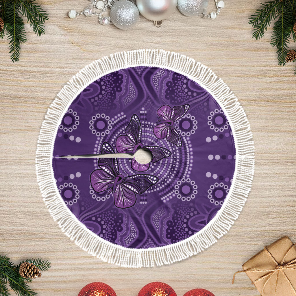 Australia Epilepsy Support Purple Butterfly Strength Tree Skirt