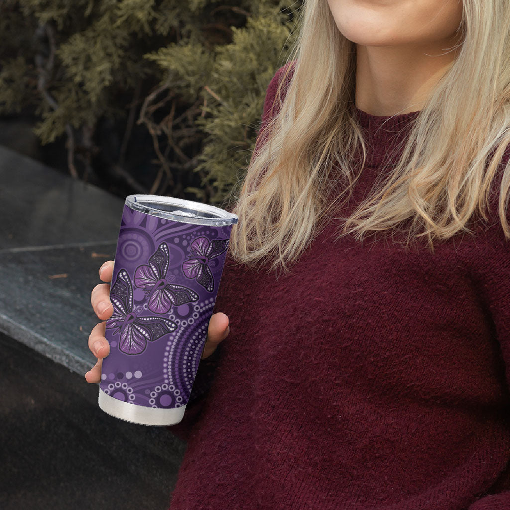 Australia Epilepsy Support Purple Butterfly Strength Tumbler Cup