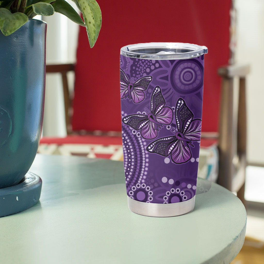 Australia Epilepsy Support Purple Butterfly Strength Tumbler Cup