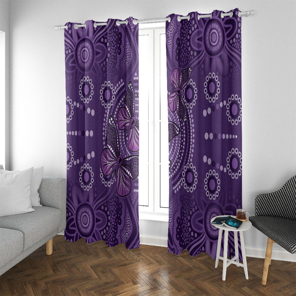 Australia Epilepsy Support Purple Butterfly Strength Window Curtain