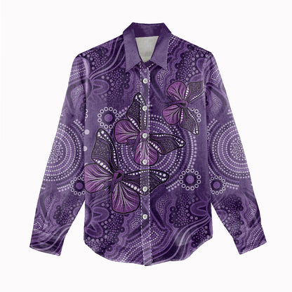 Australia Epilepsy Support Purple Butterfly Strength Women Casual Shirt