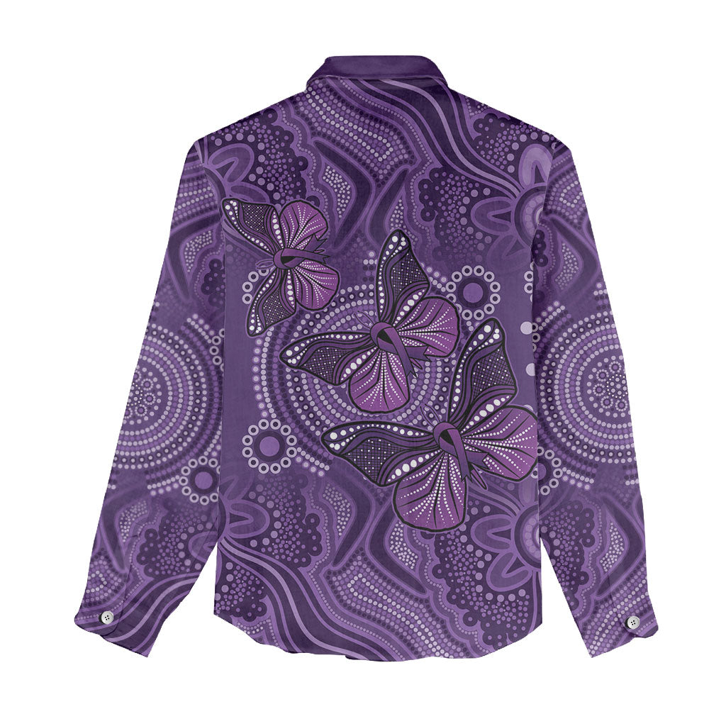 Australia Epilepsy Support Purple Butterfly Strength Women Casual Shirt