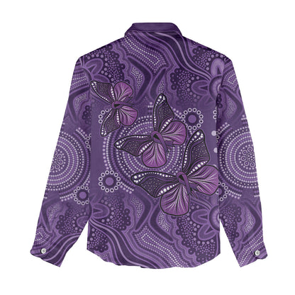 Australia Epilepsy Support Purple Butterfly Strength Women Casual Shirt