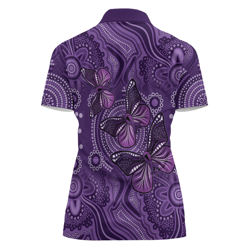 Australia Epilepsy Support Purple Butterfly Strength Women Polo Shirt
