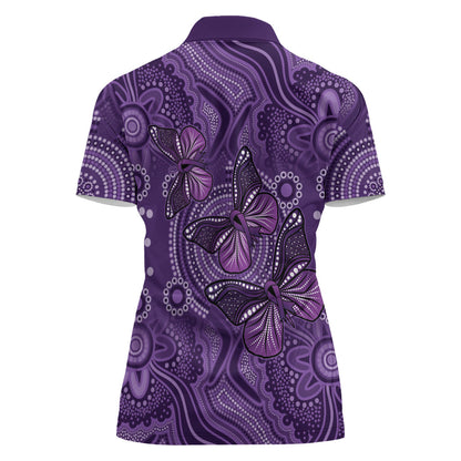 Australia Epilepsy Support Purple Butterfly Strength Women Polo Shirt