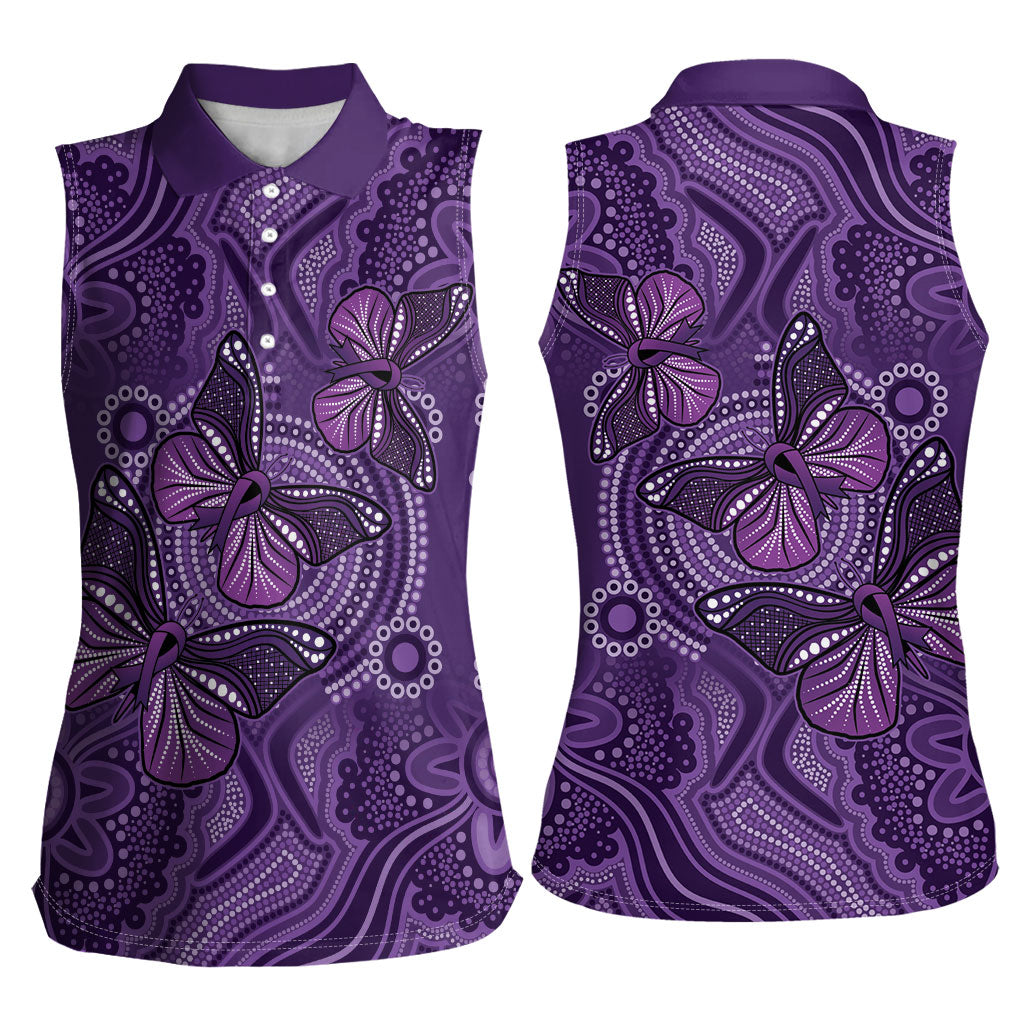 Australia Epilepsy Support Purple Butterfly Strength Women Sleeveless Polo Shirt