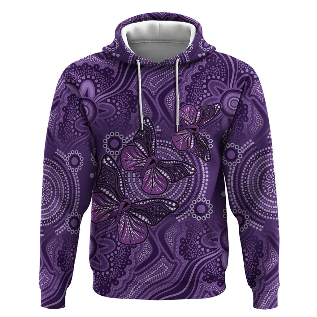 Australia Epilepsy Support Purple Butterfly Strength Zip Hoodie