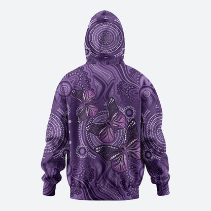 Australia Epilepsy Support Purple Butterfly Strength Zip Hoodie