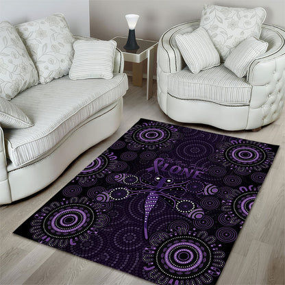 Australia Epilepsy Support Purple Dragonfly Area Rug Aboriginal of Hope