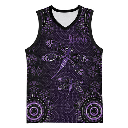 Australia Epilepsy Support Purple Dragonfly Basketball Jersey Aboriginal of Hope