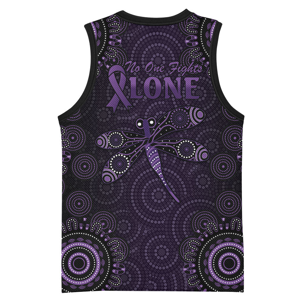 Australia Epilepsy Support Purple Dragonfly Basketball Jersey Aboriginal of Hope