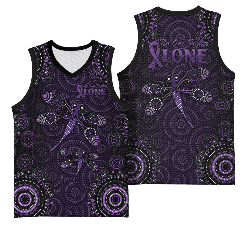 Australia Epilepsy Support Purple Dragonfly Basketball Jersey Aboriginal of Hope