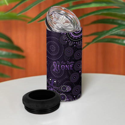 Australia Epilepsy Support Purple Dragonfly 4 in 1 Can Cooler Tumbler Aboriginal of Hope