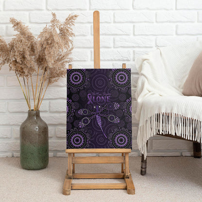 Australia Epilepsy Support Purple Dragonfly Canvas Wall Art Aboriginal of Hope