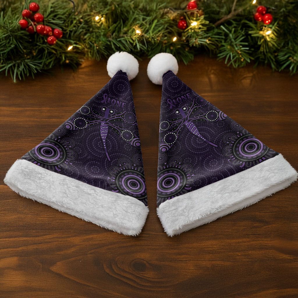 Australia Epilepsy Support Purple Purple Dragonfly Christmas Santa Hat Aboriginal of Hope