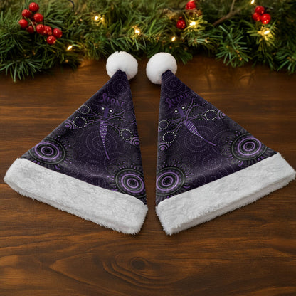 Australia Epilepsy Support Purple Purple Dragonfly Christmas Santa Hat Aboriginal of Hope