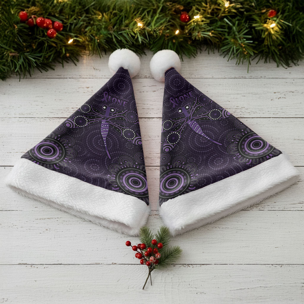 Australia Epilepsy Support Purple Purple Dragonfly Christmas Santa Hat Aboriginal of Hope