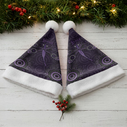 Australia Epilepsy Support Purple Purple Dragonfly Christmas Santa Hat Aboriginal of Hope